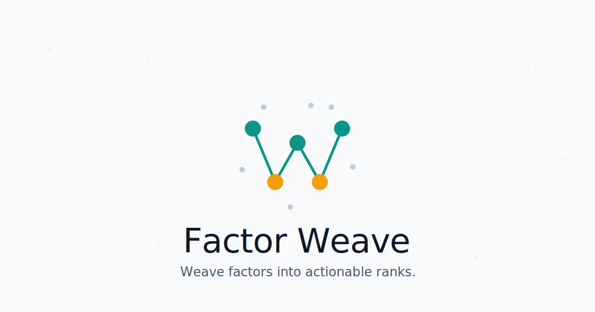Factor Weave — Quant Factor Data + Vector Similarity API